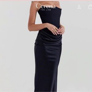 Celina Black Strapless Gown